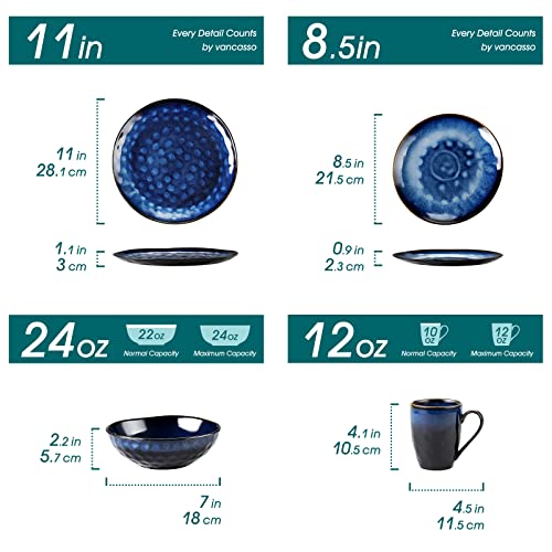 12 Pieces Stoneware Dinnerware Set, Green M516489