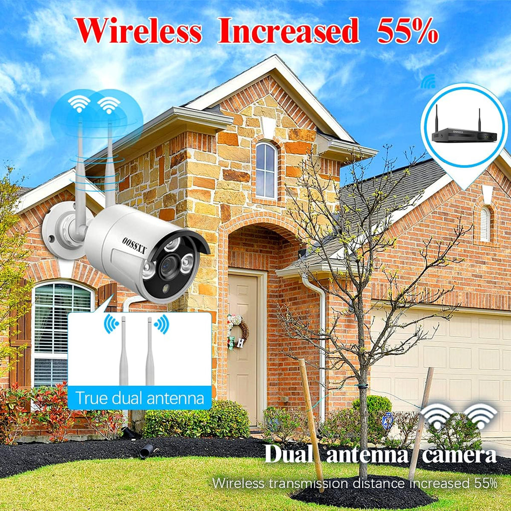 2K 3.0MP Wireless Home Security Camera System with 10inch Monitor and 1TB G53519