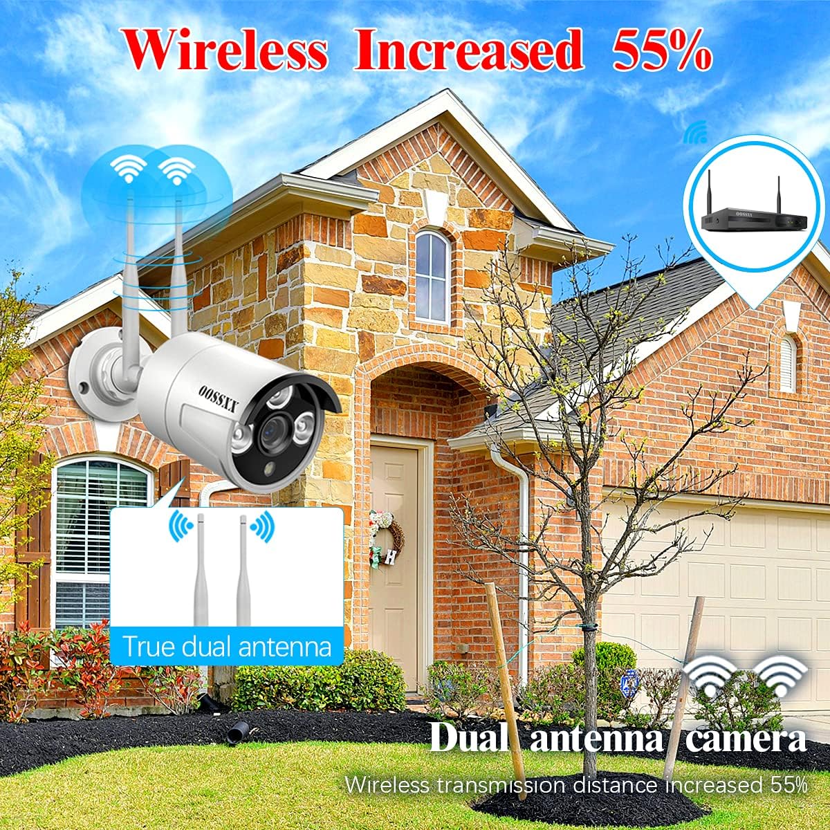 2K 3.0MP Wireless Home Security Camera System with 10inch Monitor and 1TB G53519