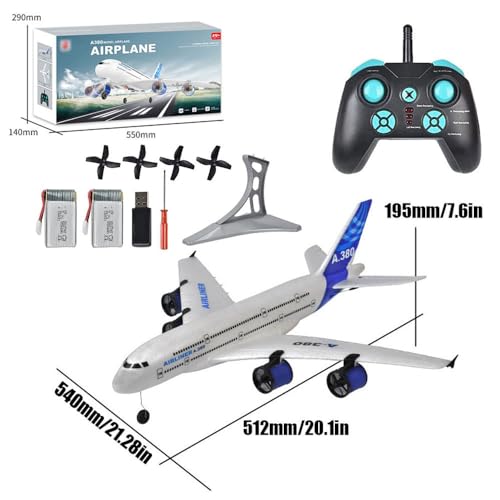 2.4G Remote Control Electric Plane with LED Lights 2 Batteries EPP Airplane W833