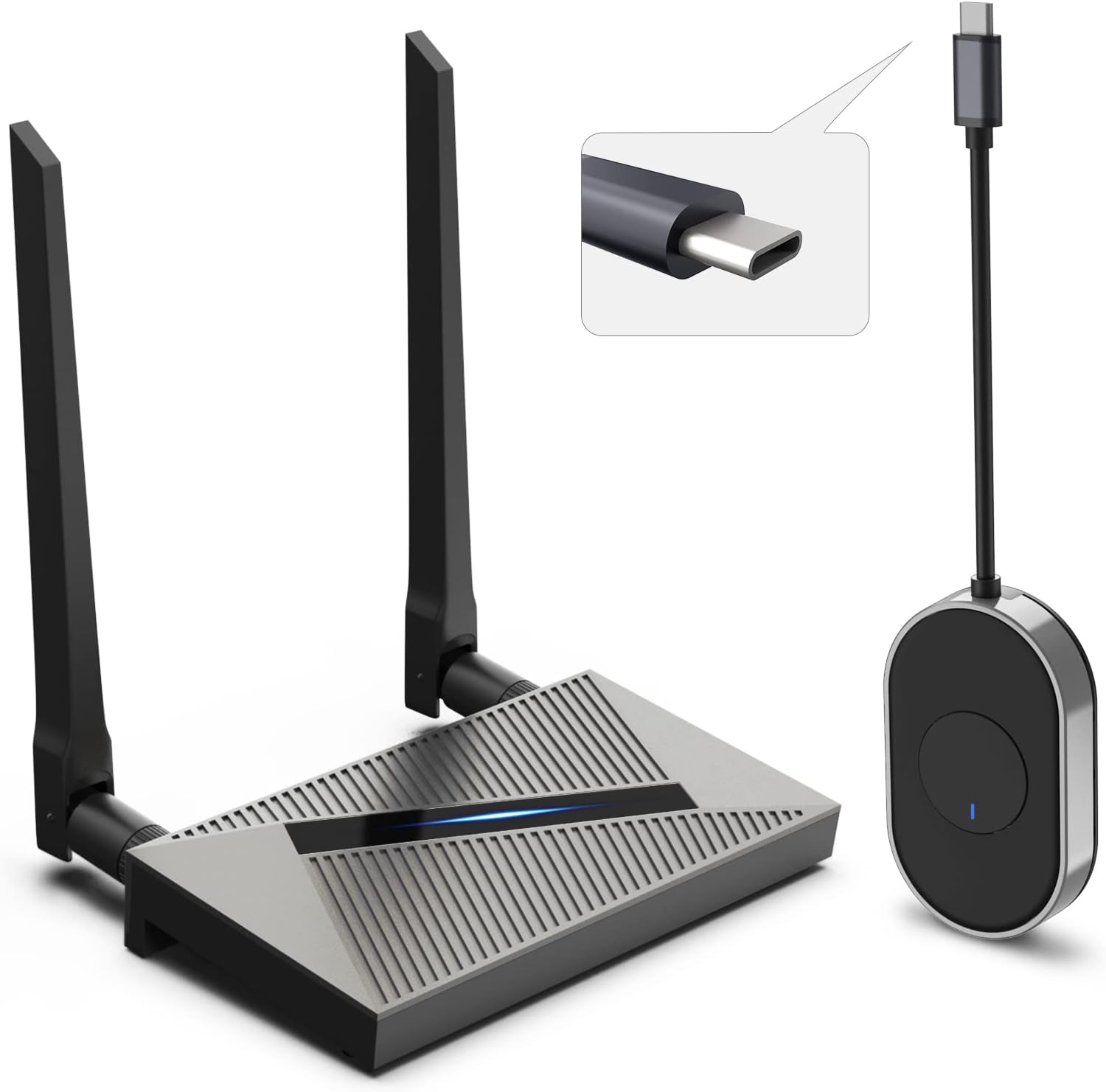 Wireless HDMI Transmitter and Receiver Dongle Adapter 4K @30Hz Grey G831