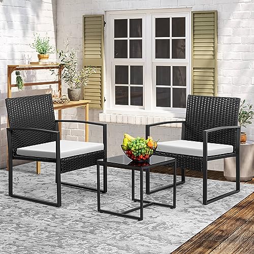 3 Piece Patio Set with Coffee Table and Cushion A379