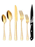 48-Piece Black Stainless Steel Flatware Set with Steak Knives A276277