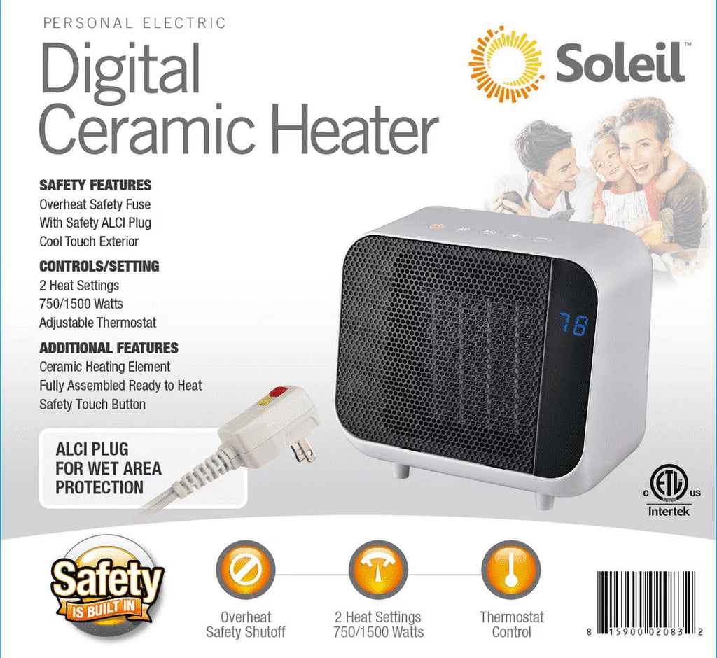 White Electric Ceramic Heater 1500W S501