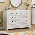 White 54" Wide 3 Drawer Wood Dresser with Sliding Barn Doors R954203