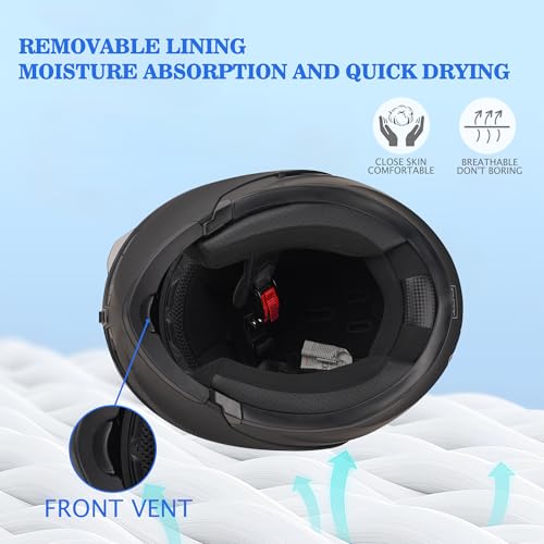 DOT Approved Dual Visor Full Face Flip up Bluetooth Motorcycle Helmet Z73603
