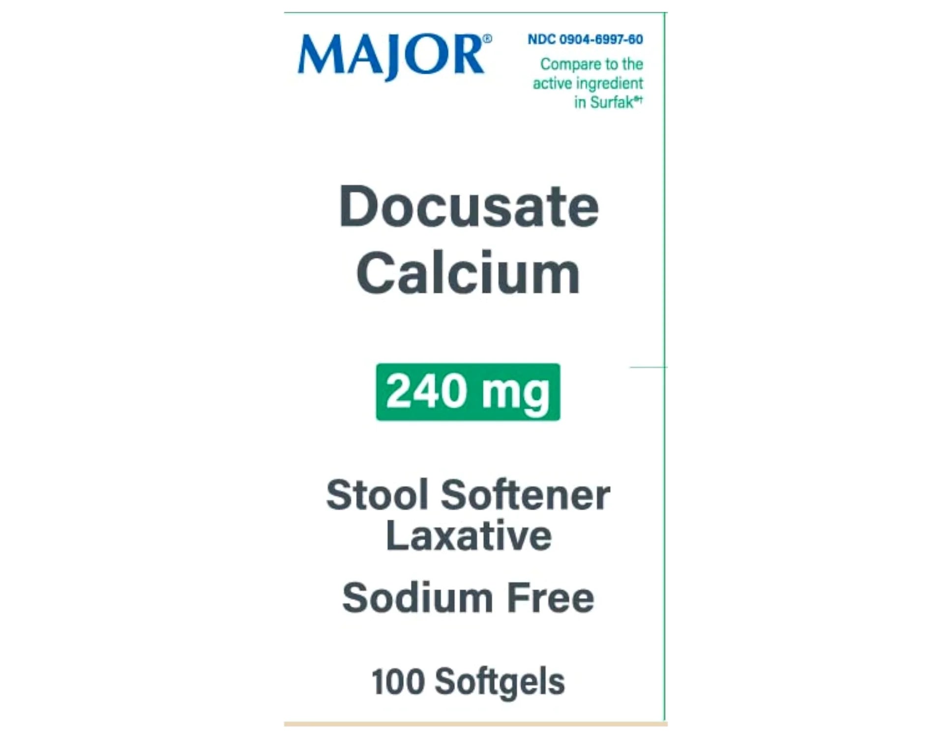 4 Pack 240mg Stool Softener Laxative Softgels, 100 Count O815