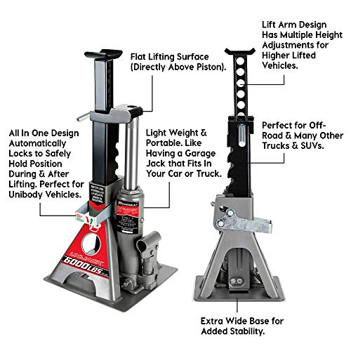 3 Ton 6000 Pound Capacity Bottle Jack and Jack Stands U392391