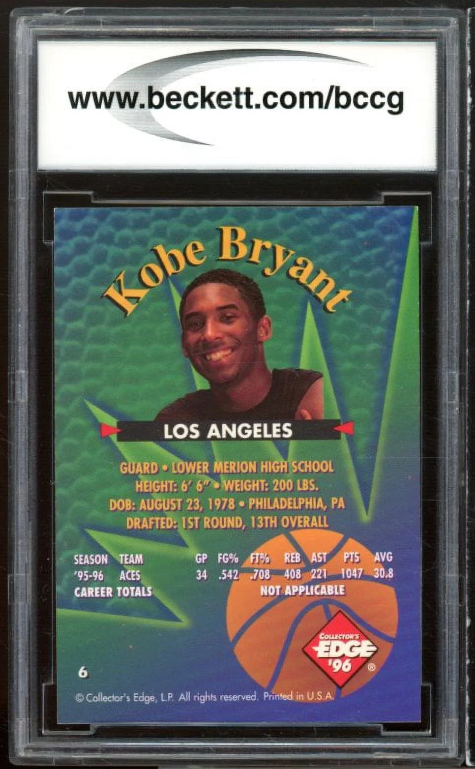 Kobe Bryant Rookie Card BGS BCCG 10 Mint+ P247325
