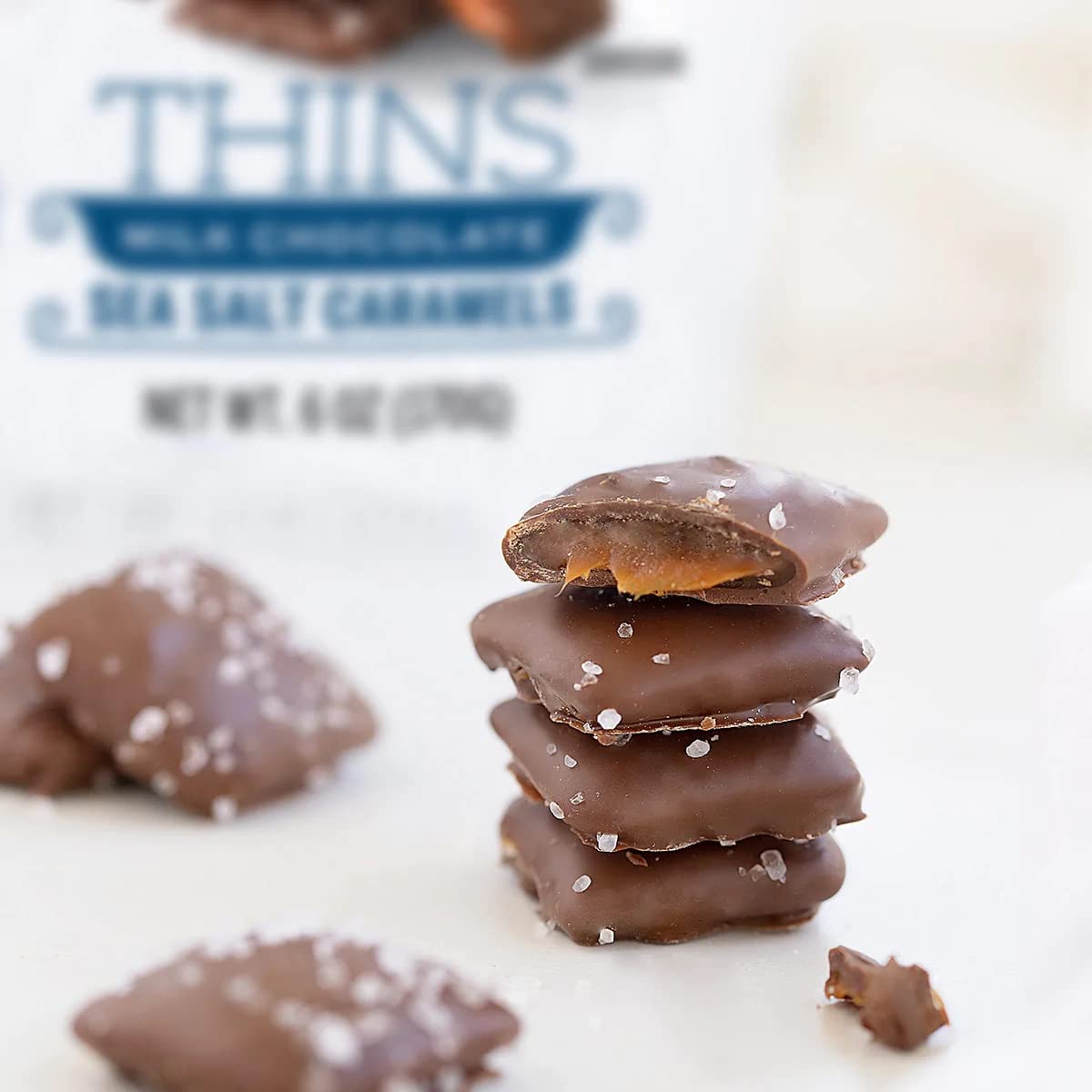 Milk Chocolate Sea Salt Caramel THINS - 6 ounce bag J8793