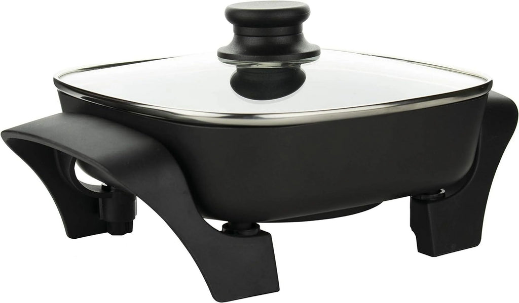 8-Inch Nonstick Electric Skillet With Glass Lid, Black S93249