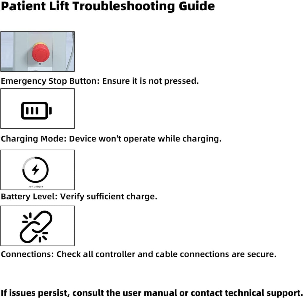 500lbs Electric Patient Transfer Lift with Sling F1199