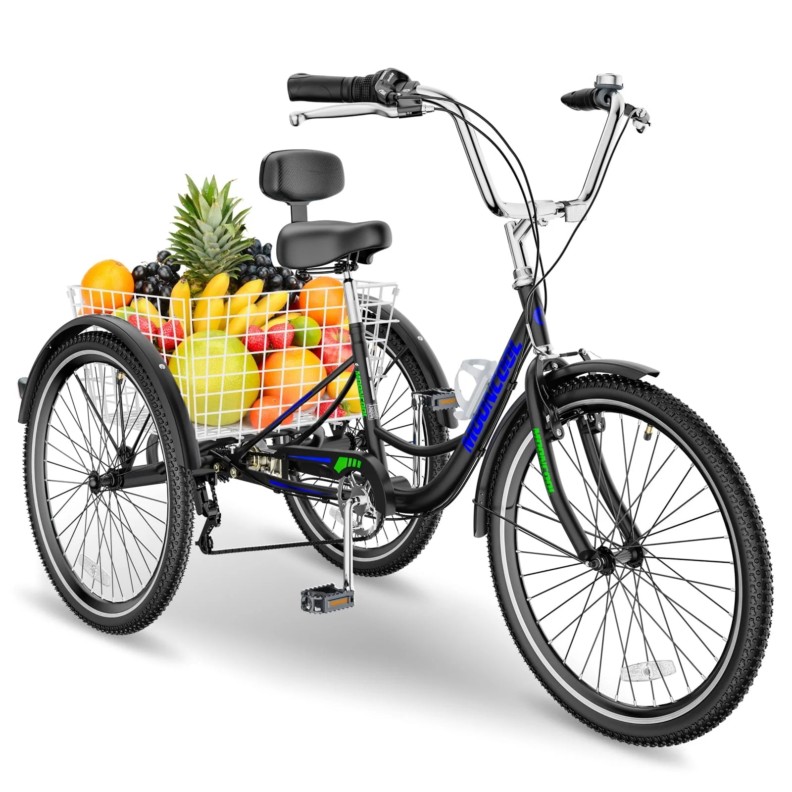 26 Adult Tricycle 3 Wheel 7 Speed 450lbs Capacity Cruise Trike with Shopping Basket T718048
