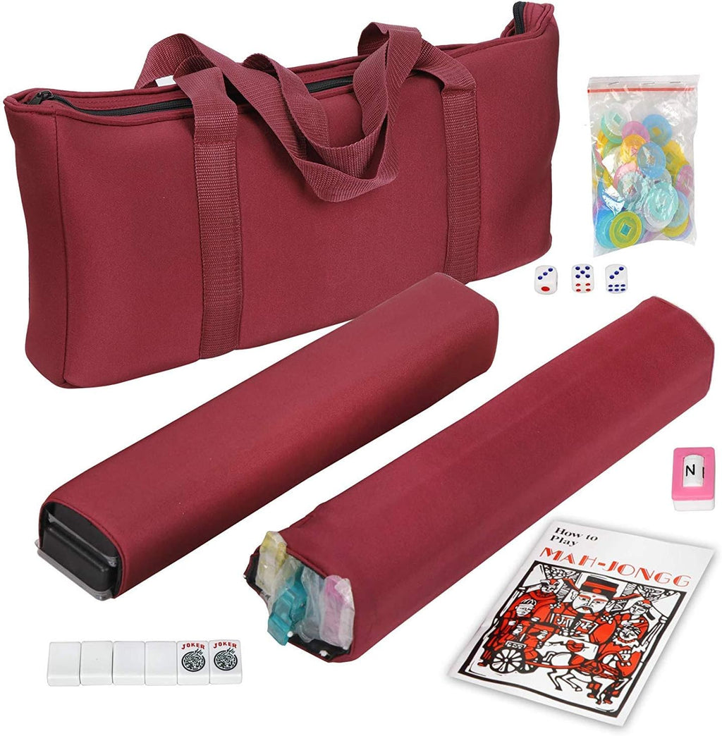 166 Tiles Complete Mahjong Set with Rack and Bag U3685