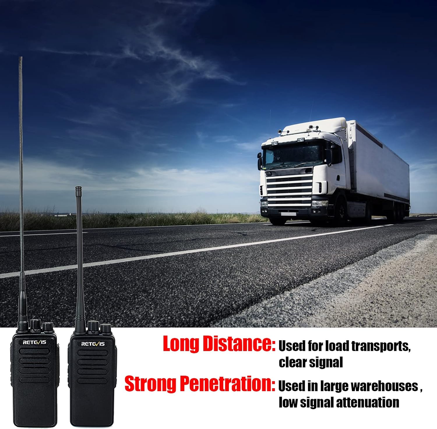 5 Pack Long Range Heavy Duty Rechargeable Two Way Radios with Earpiece and Mic I82335