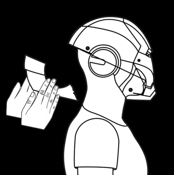 Metal Electronic Wearable Helmet with LED Light Up A4348