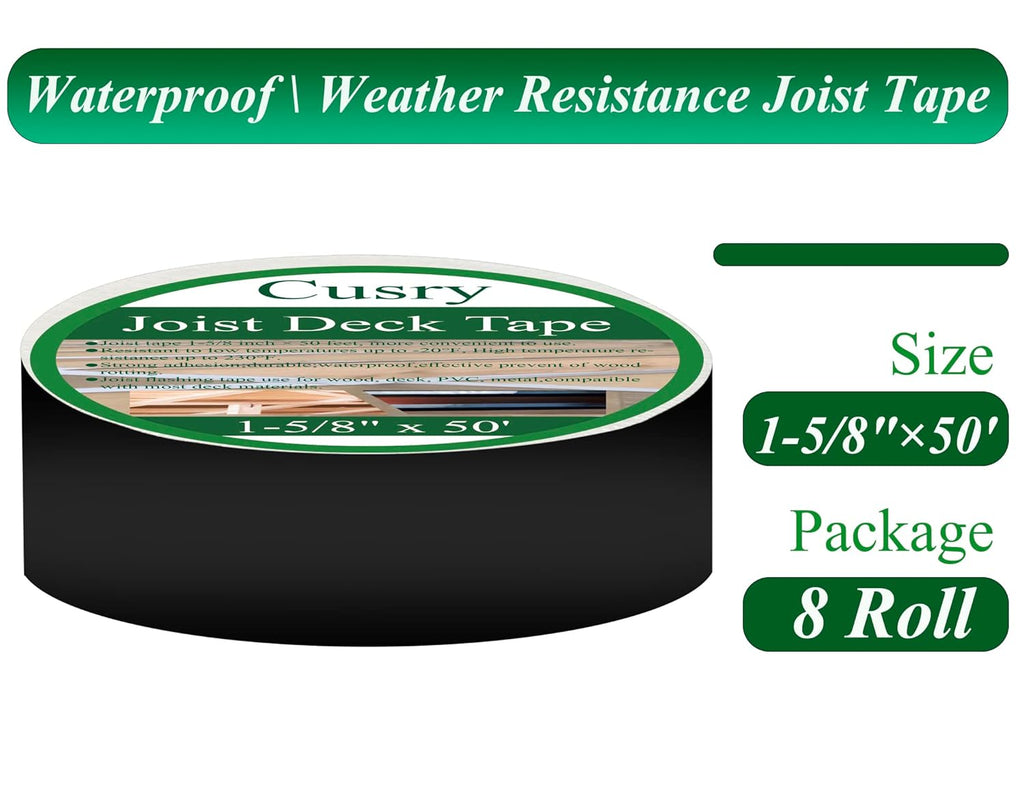 1-5/8" X 50' Deck Butyl Flashing Tape, 8 Packs S3594