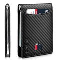 Genuine Leather Slim Bifold Wallet with Money Clip Y186585