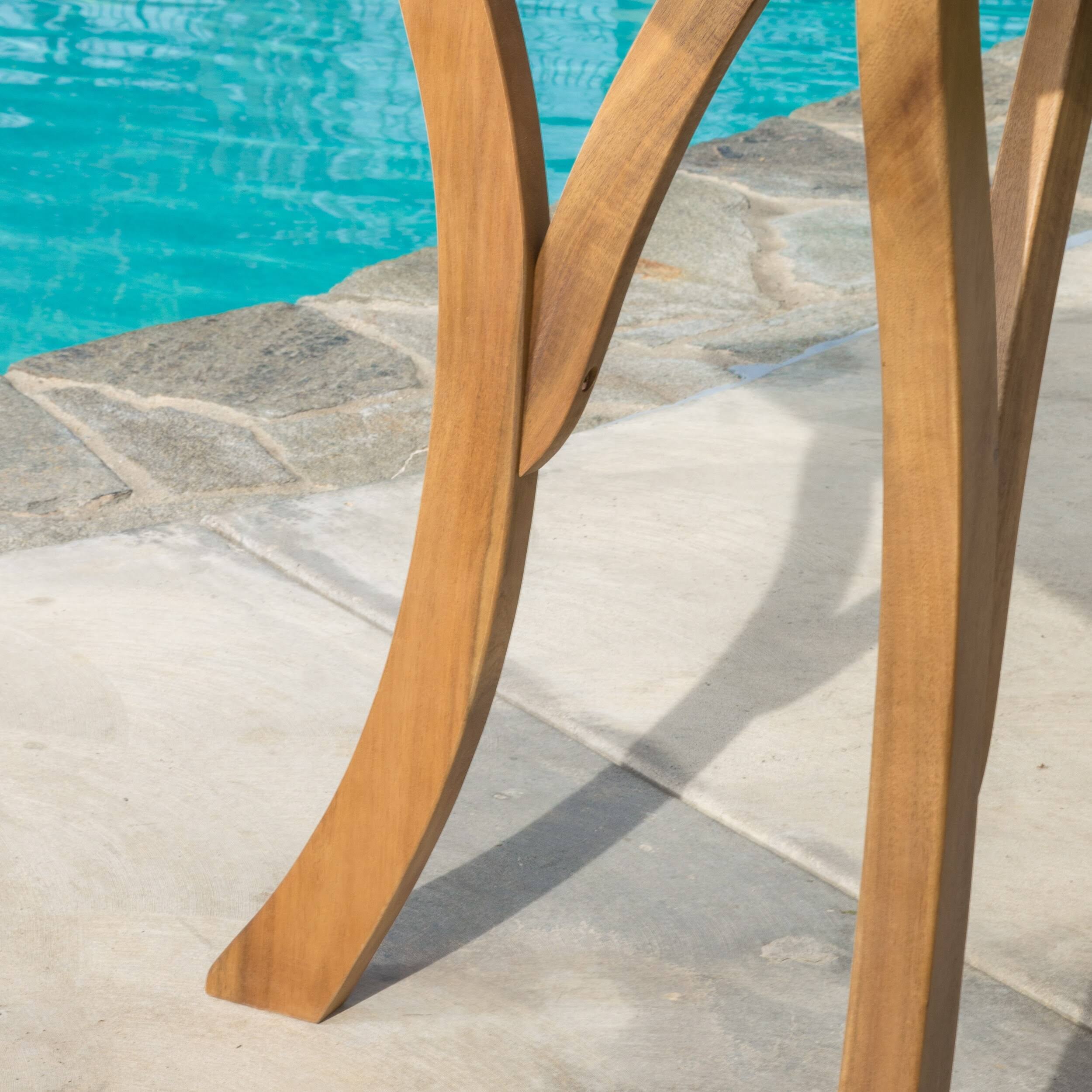 Gray Acacia Wood Square Dining Table B13848