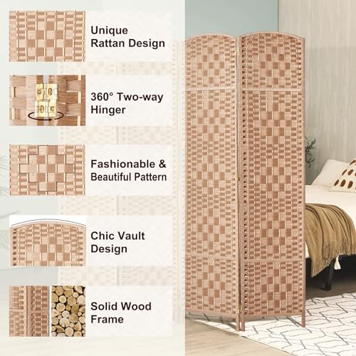 Dark Coffee 4 Panel Room Divider Y740
