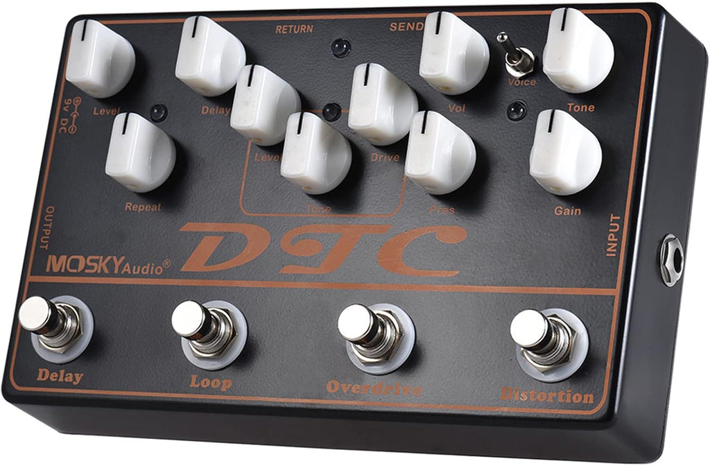 4-in-1 Electric Guitar Effects Pedal Distortion Overdrive Loop Delay A36767