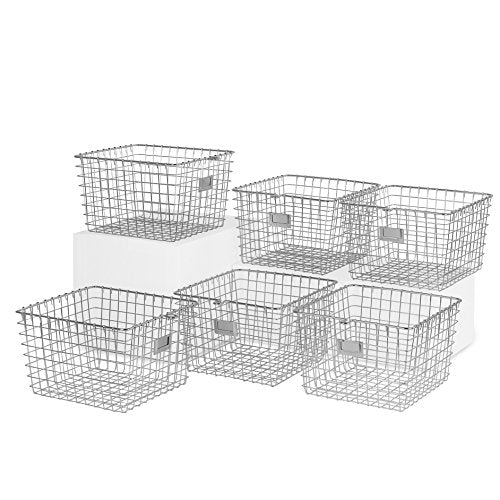 Medium Industrial Gray Steel Storage Basket H781431