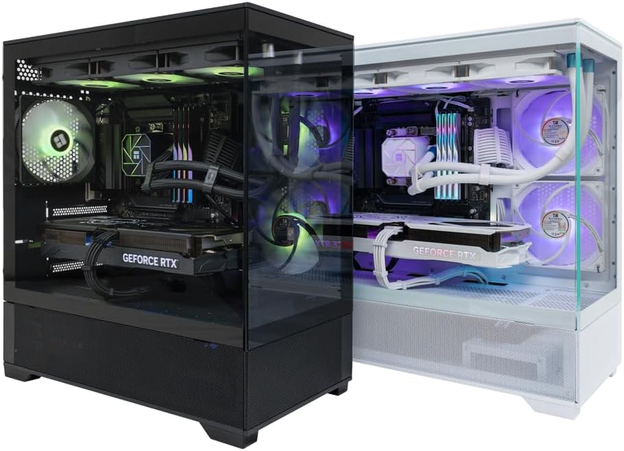 Black Mid-Tower Micro ATX PC Case with Tempered Glass I392