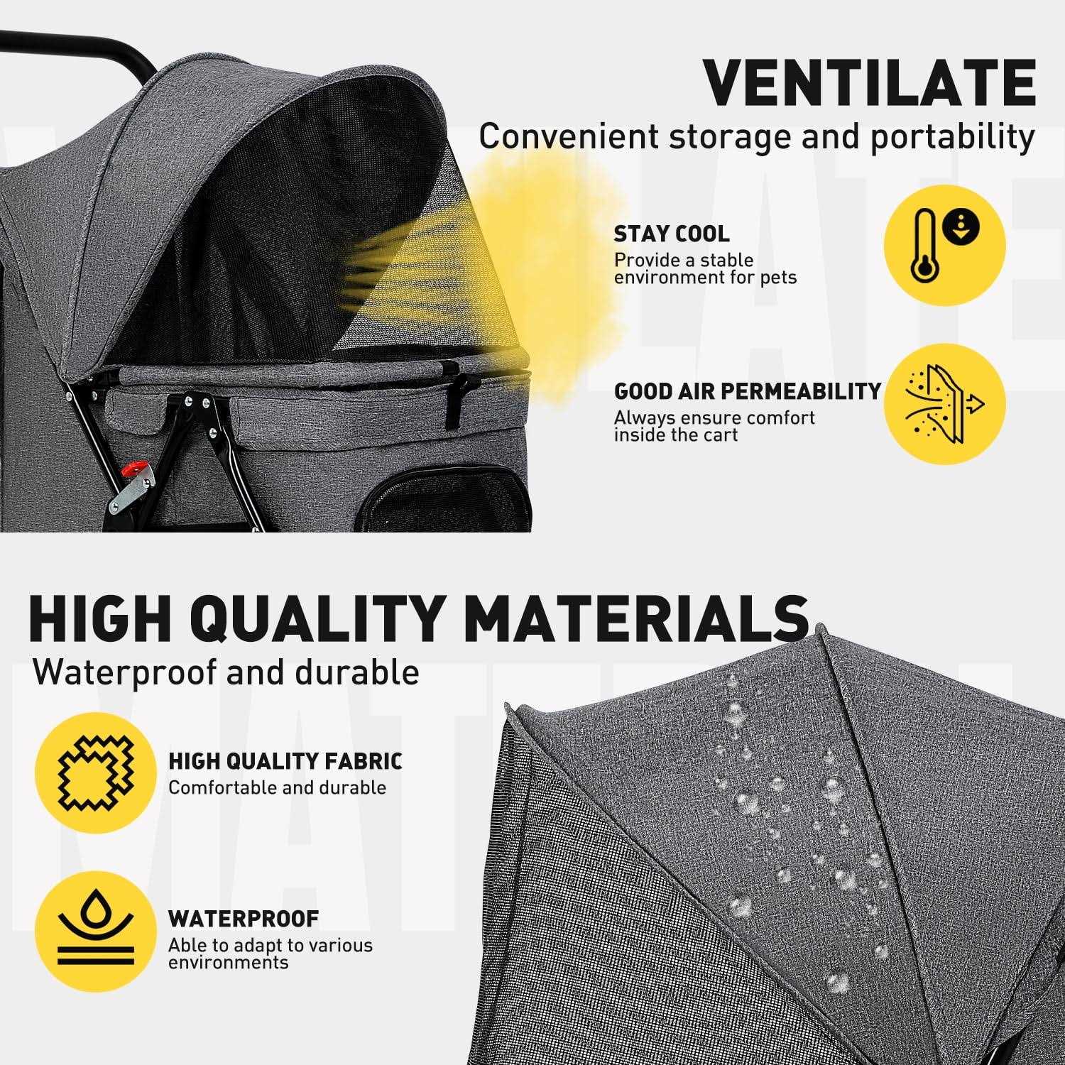 Mesh Foldable Pet Stroller O426635