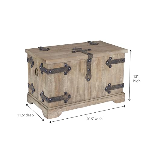 Large Rustic Wood Frame and Metal Siding Trunk with Black Interior T963425