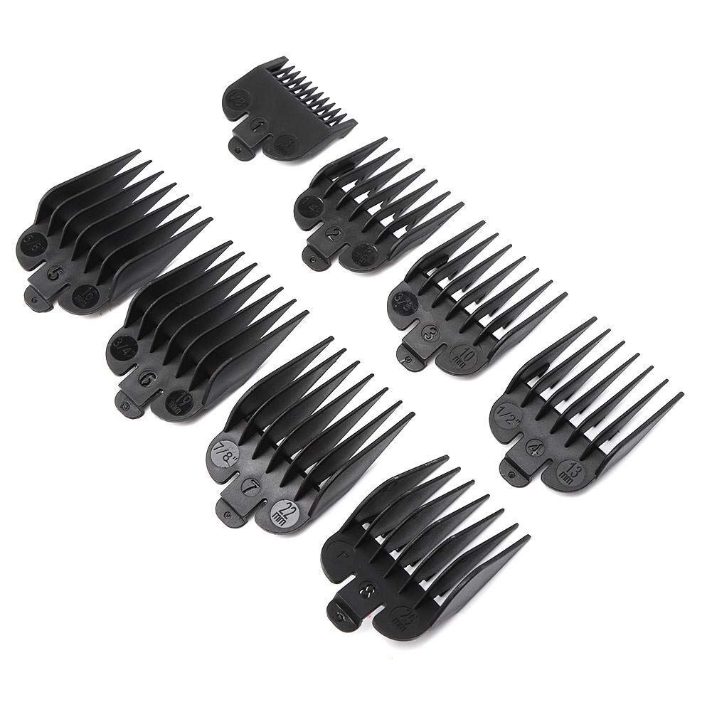 8 Pcs Black Hair Clipper Combs Guides Set D6996