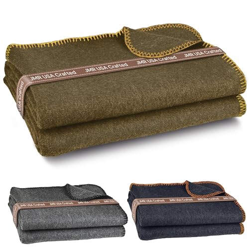 Navy 62X84 70% Wool Fire Retardant Wool Blanket M748