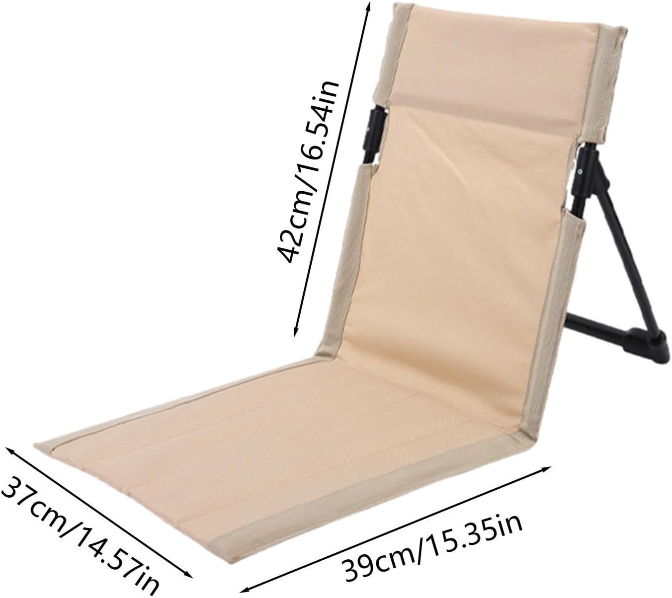 White Folding Beach Lounge Chair with Adjustable Backrest & Storage Bag Q255370
