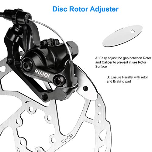 Bike Disc Brake Kit, Aluminum Front and Rear Caliper, Full Aluminum Alloy Bicycle Brake Lever, 160mm Rotor W99100