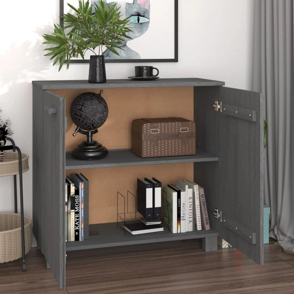 Dark Gray Solid Wood Sideboard I6168