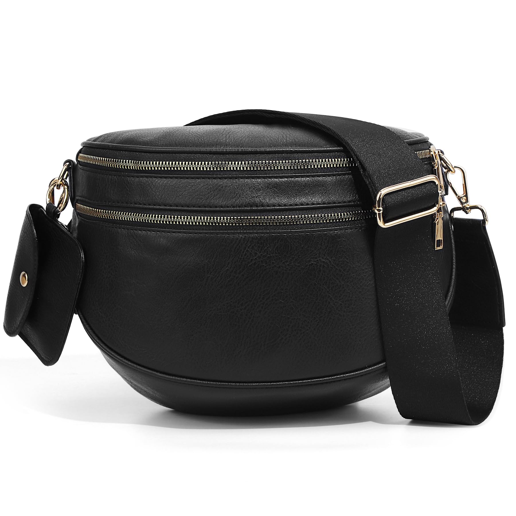 Ounamei Checkered Crossbody Bum Bag for Women Large Capacity Belt Bag for Moms & Everyday Travel