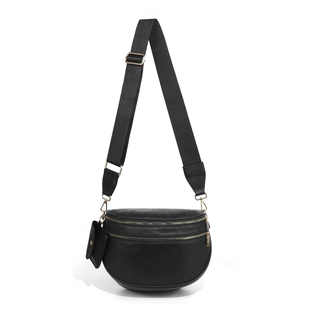 Ounamei Checkered Crossbody Bum Bag for Women Large Capacity Belt Bag for Moms & Everyday Travel