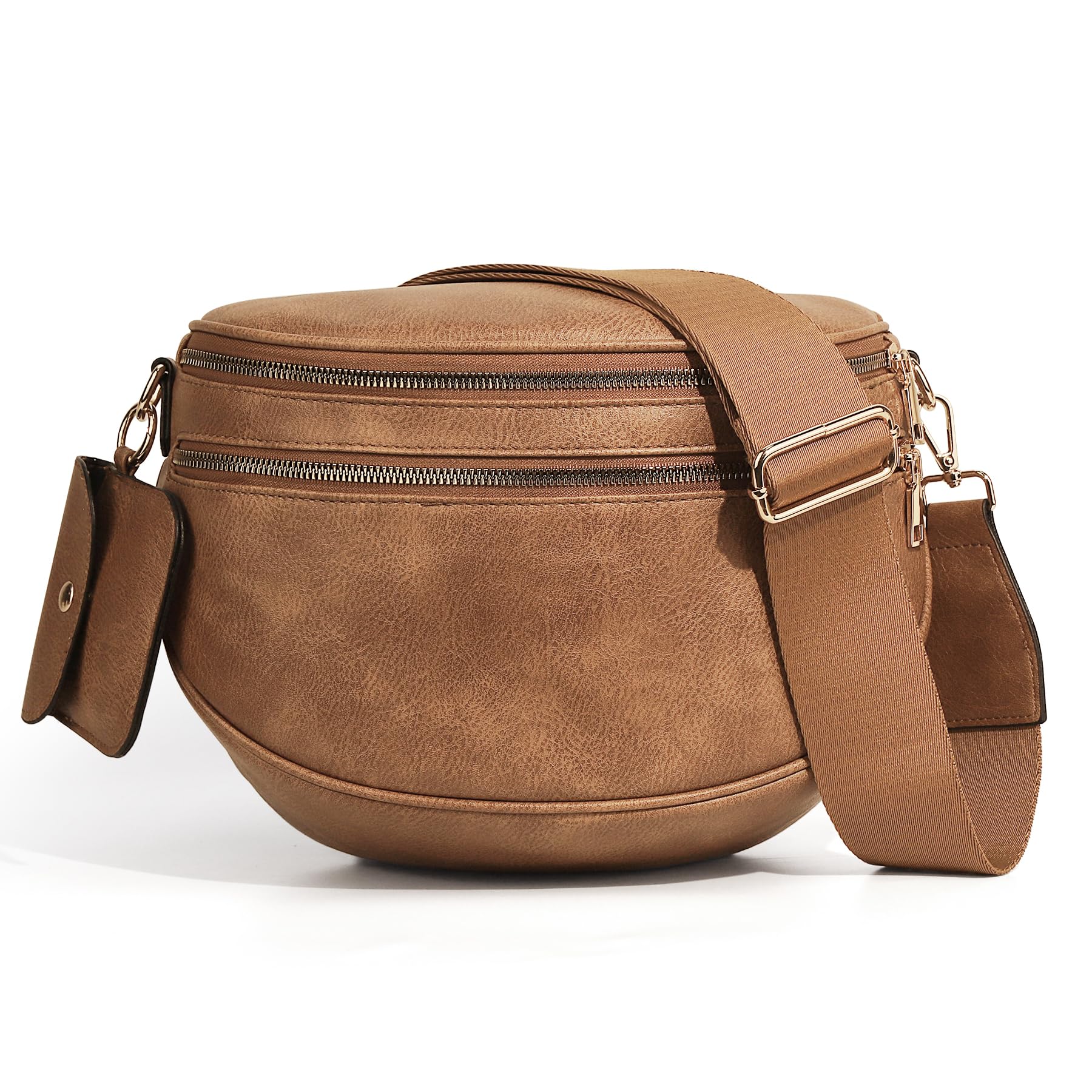 Ounamei Checkered Crossbody Bum Bag for Women Large Capacity Belt Bag for Moms & Everyday Travel