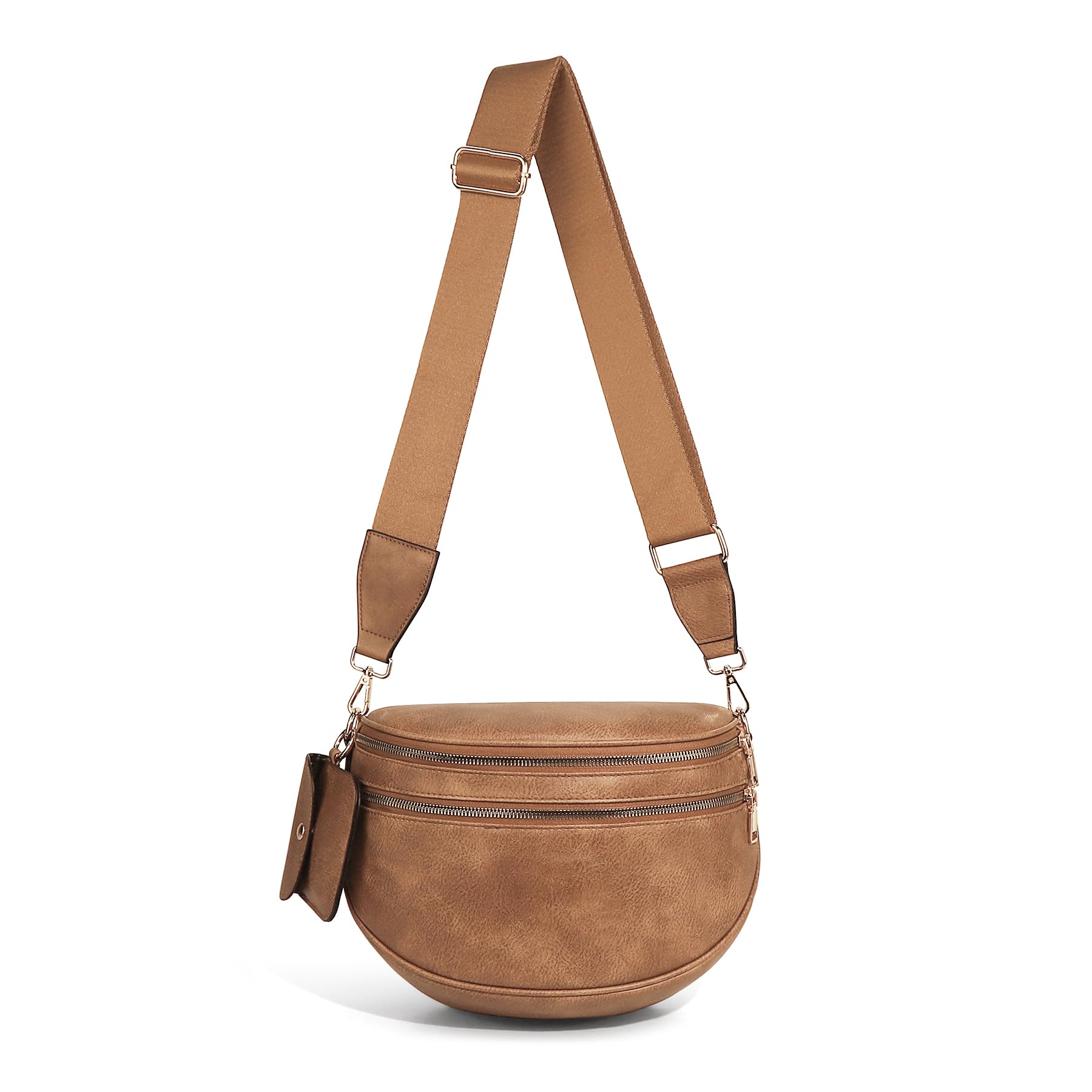 Ounamei Checkered Crossbody Bum Bag for Women Large Capacity Belt Bag for Moms & Everyday Travel
