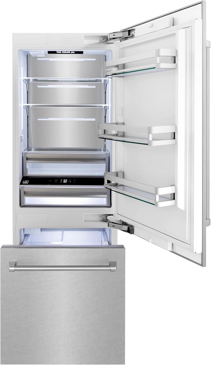 30" 16.1 cu. ft. Built-In 2-Door Bottom Freezer Refrigerator in Fingerprint Resistant Stainless Steel U842380