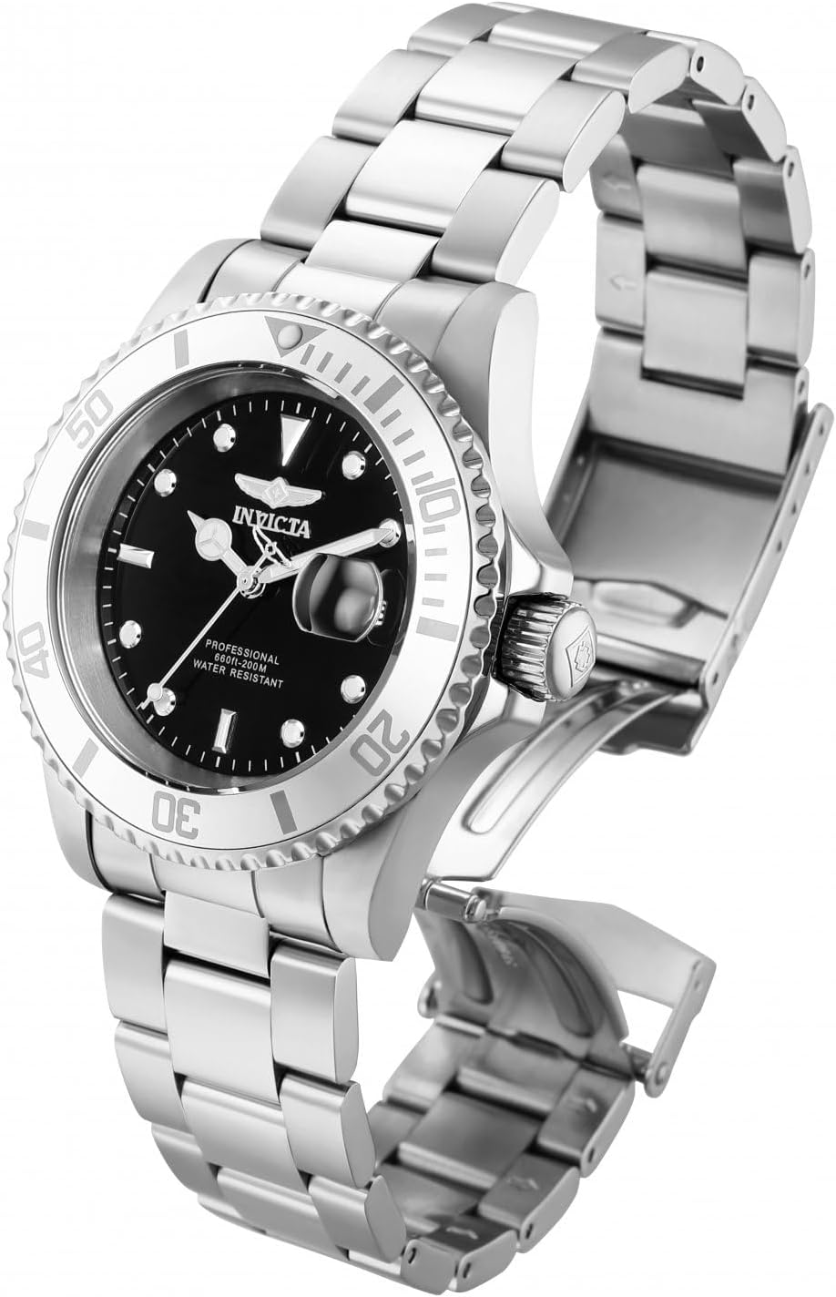 40mm Black Dial Silver Tone Stainless Steel Watch U12075