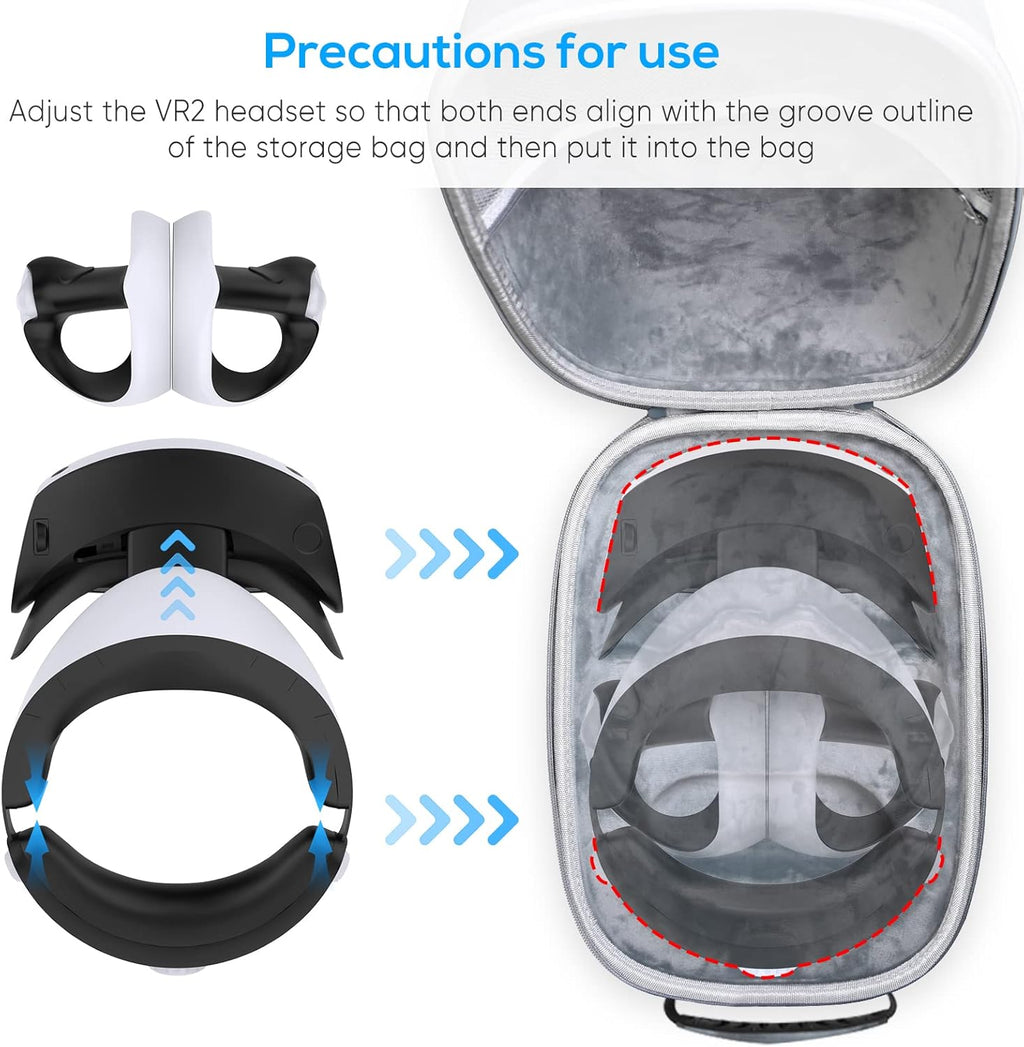 Hard Carrying Case Bag for PlayStation VR2 Gaming Headset and Touch Controllers Accessories L214
