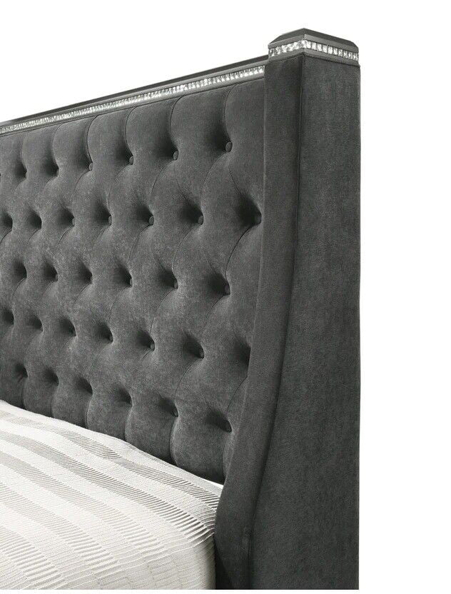 5pc Queen Size Grey Upholstered Bedroom Set T414792