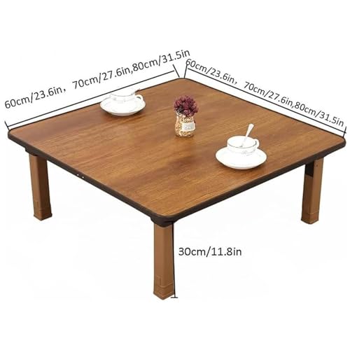 Japanese-Style Square Folding Tea Coffee Table, Adjustable Low Table, 70 * 70cm D9740