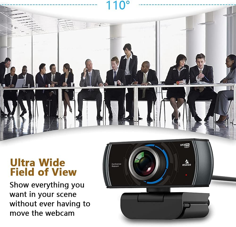 1080P 60FPS Webcam with Microphone and Dual Noise Reduction Mics Q2050