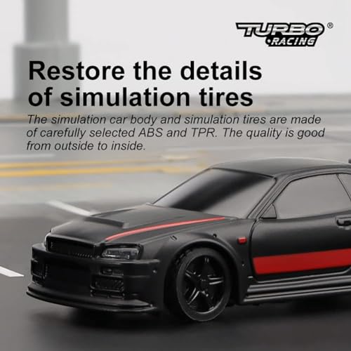 1:76 Scale Drift RC Car with Gyro RTR 2.4GHZ Remote Control with 2 Replaceable Body Shell G918