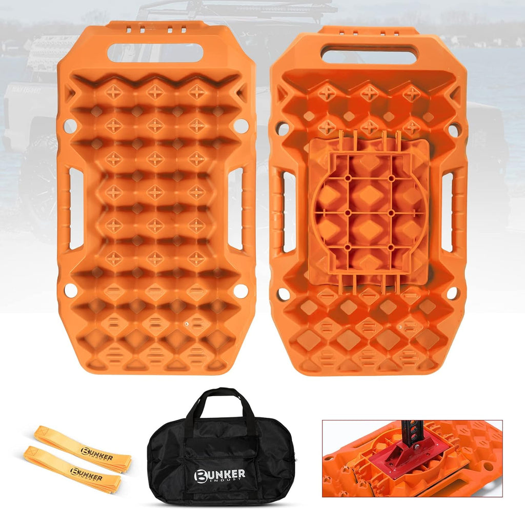 Orange 2 Pcs Off-Road Traction Boards with Carry Bag A400