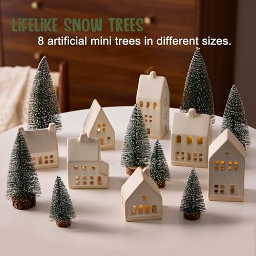 23 Pcs Christmas Village Set with Remote LED Tea Lights Q3619