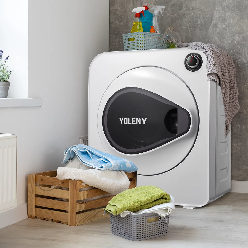 White 13.2 lbs Stainless Steel Portable Electric Dryer E182