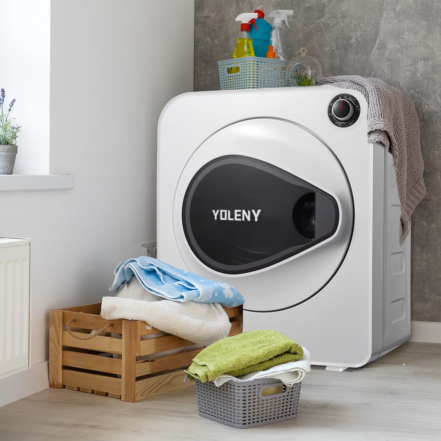 White 13.2 lbs Stainless Steel Portable Electric Dryer E182