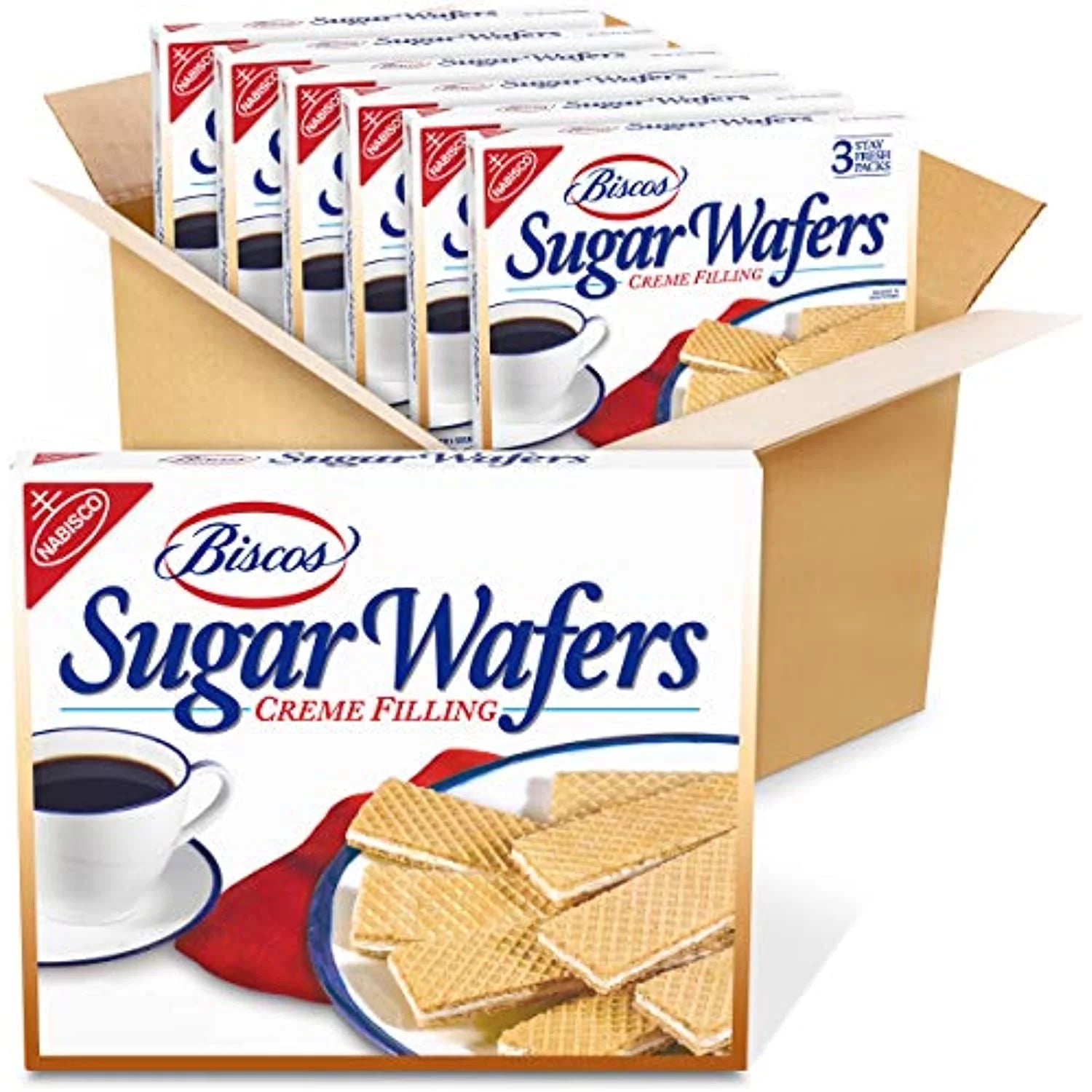 Creme Filled Sugar Wafers, 6 - 8.5 Ounce Boxes (Pack Of 6) W8296